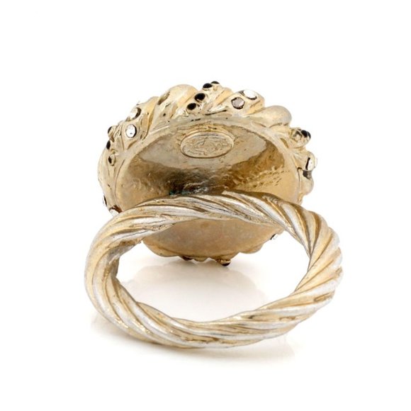 Chanel Black Enamel Ring with CC Center - Picture 2 of 4